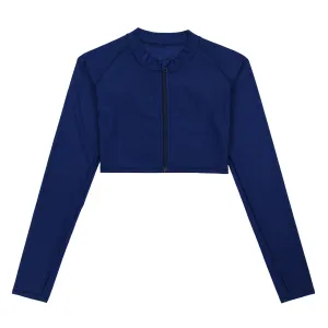 Women's Long Sleeve Crop Rash Guard | Navy