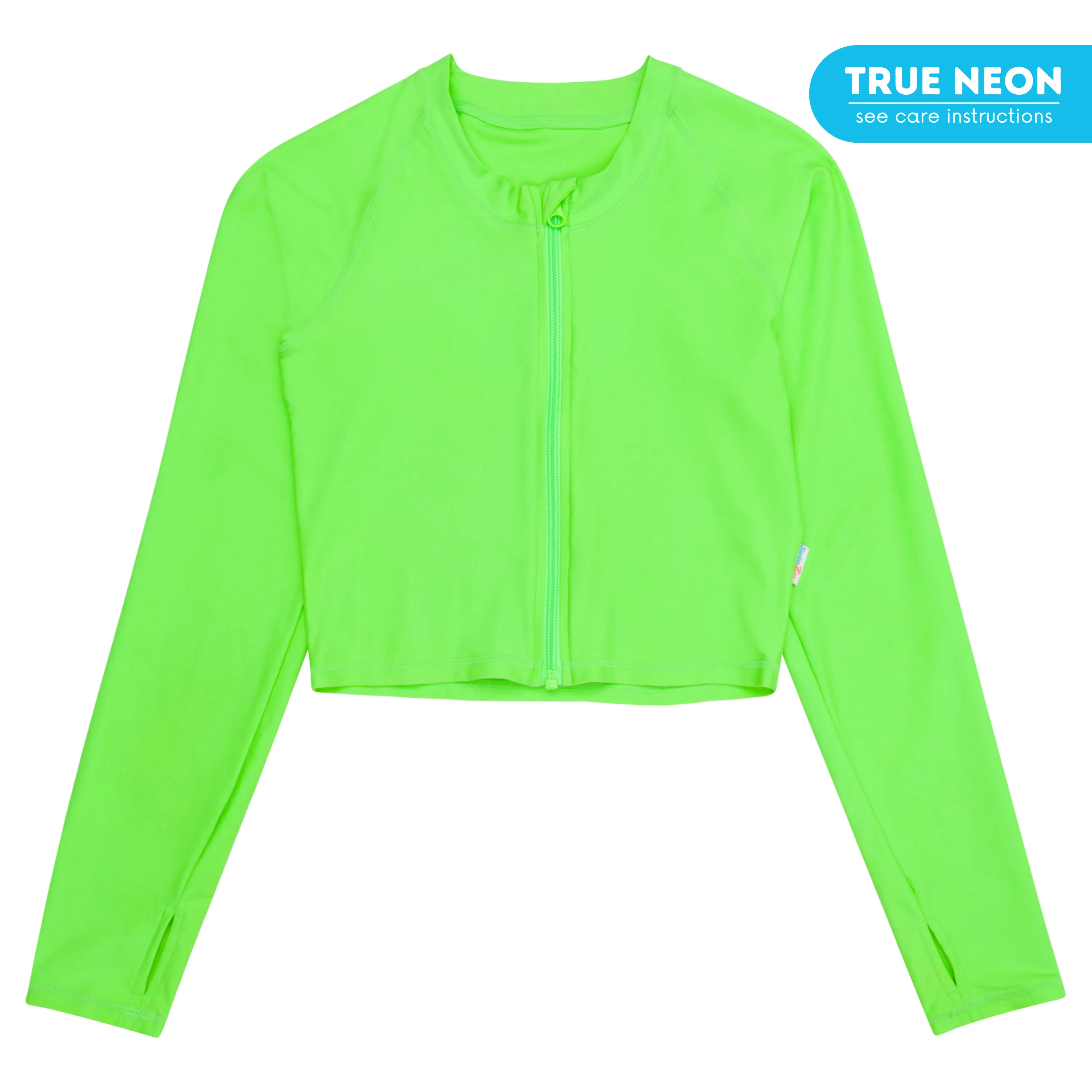 Women's Long Sleeve Crop Rash Guard | Neon Green