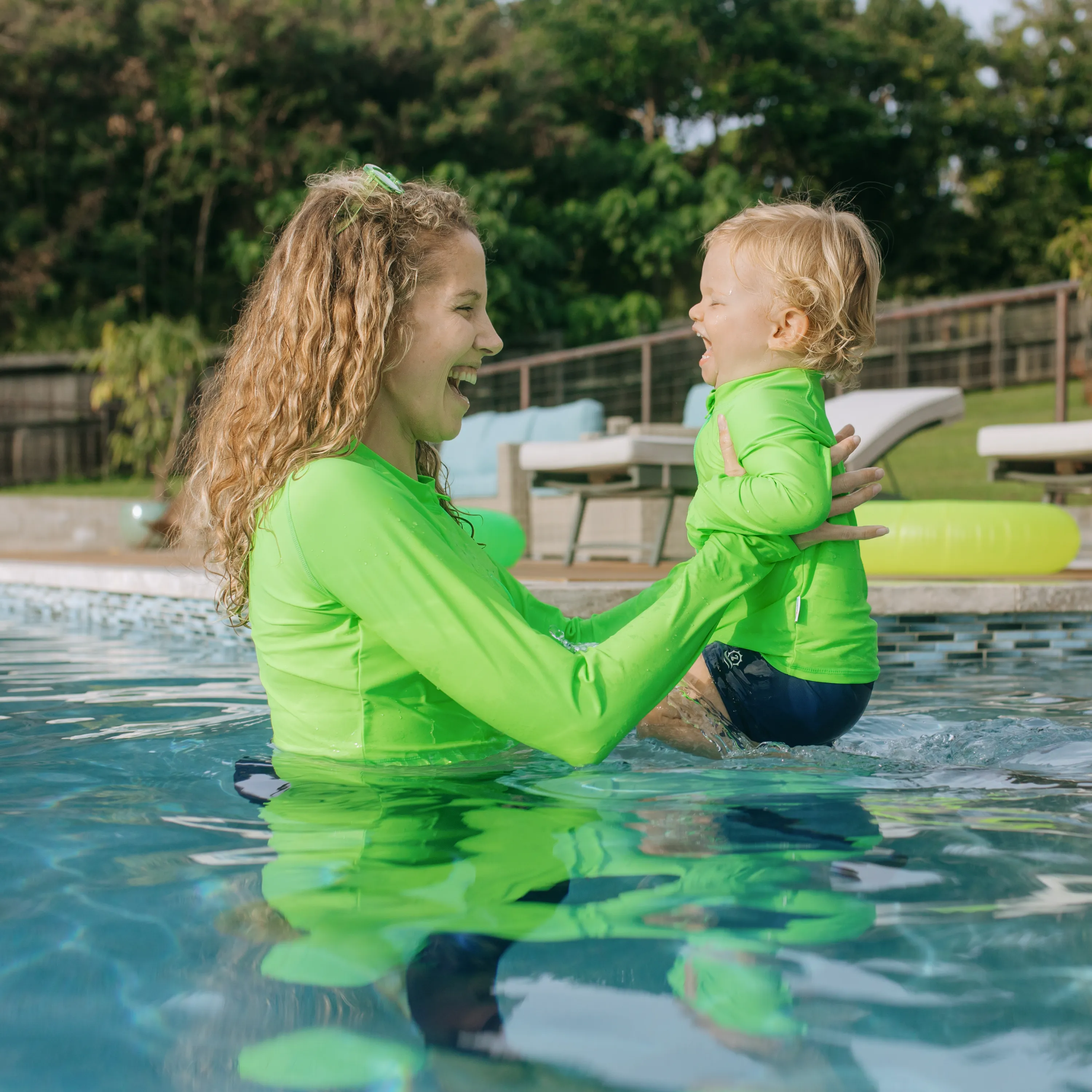Women's Long Sleeve Crop Rash Guard | Neon Green