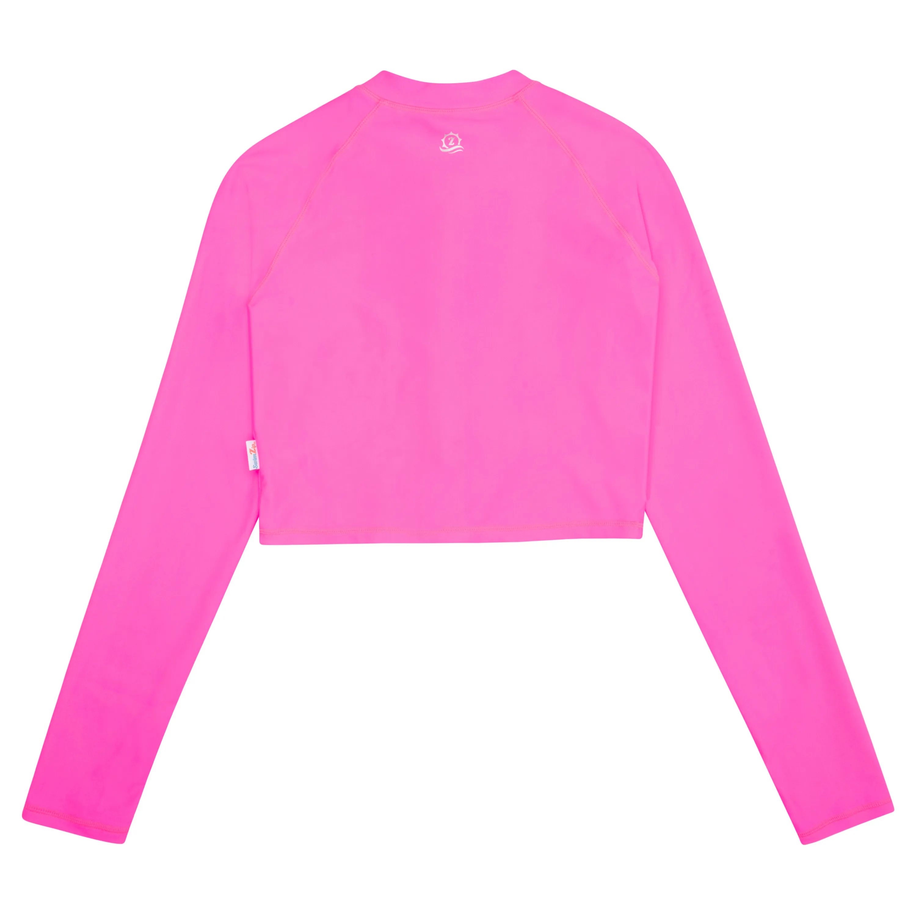Women's Long Sleeve Crop Rash Guard | Neon Pink