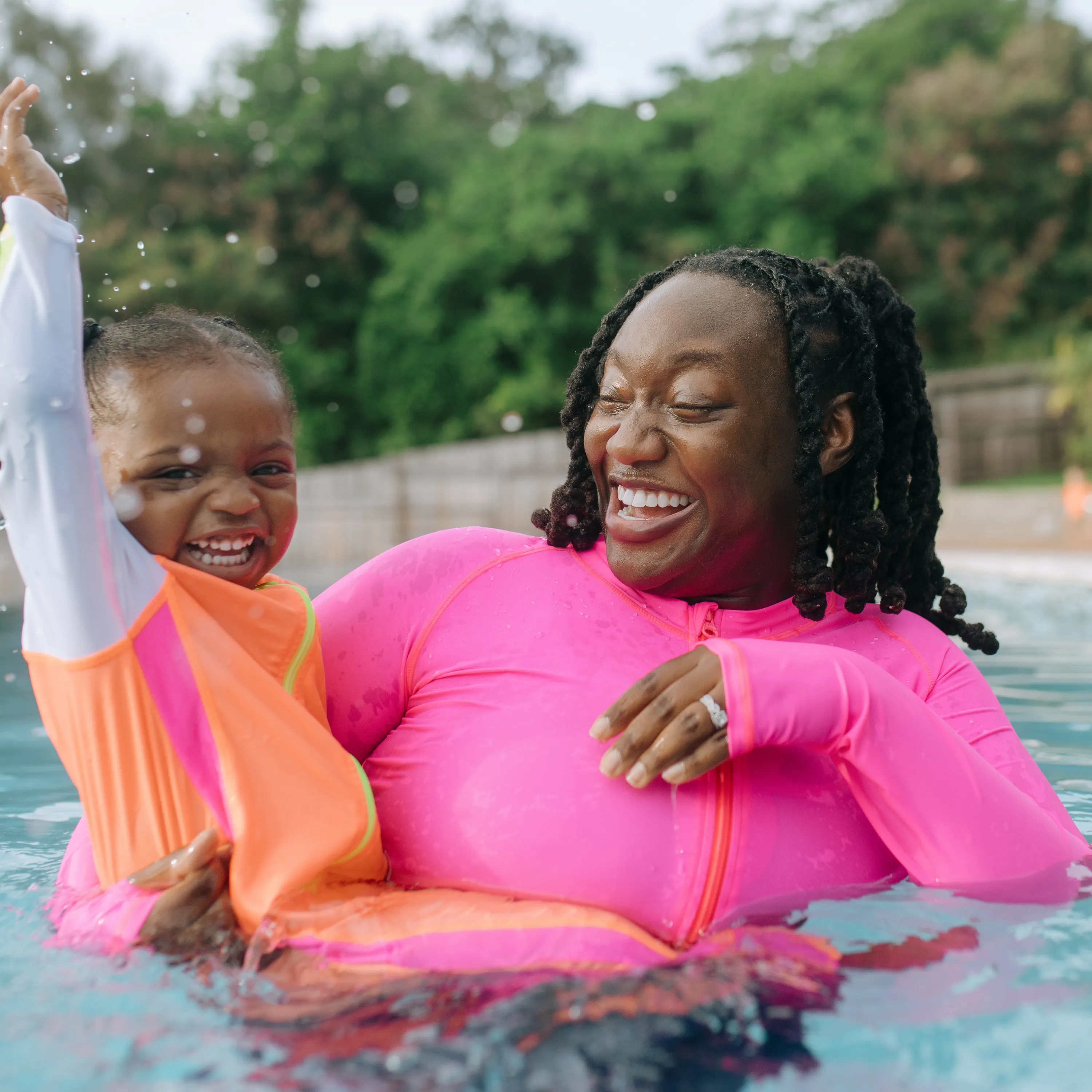 Women's Long Sleeve Crop Rash Guard | Neon Pink