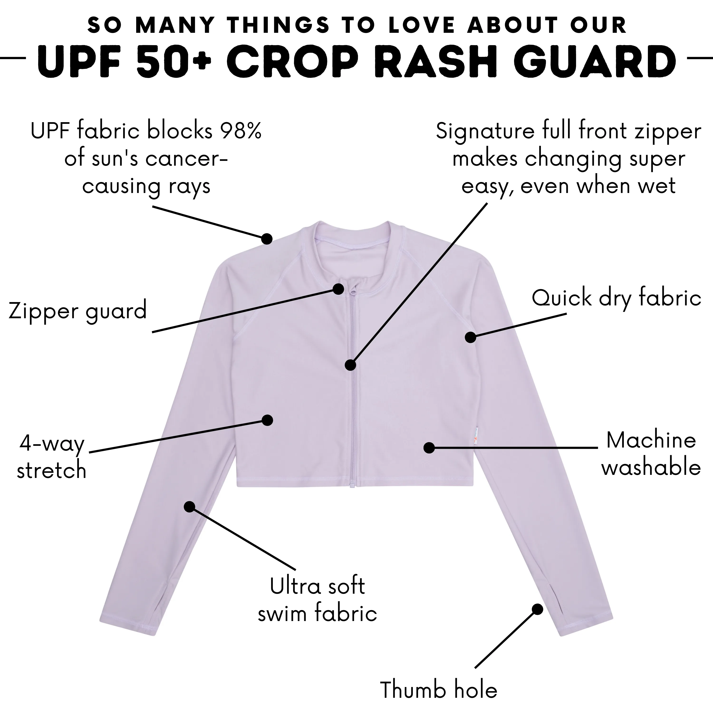 Women's Long Sleeve Crop Rash Guard | Orchid