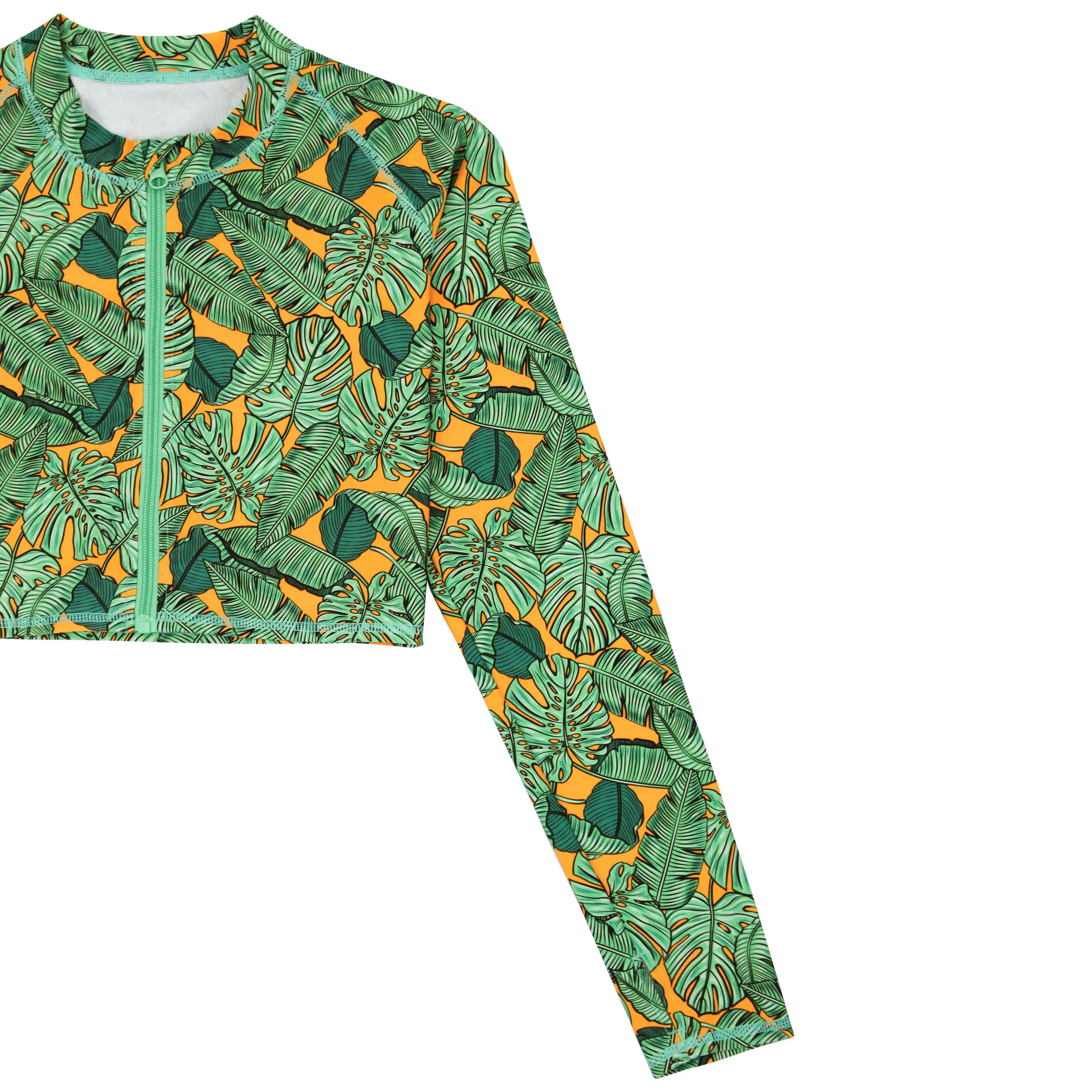 Women's Long Sleeve Crop Rash Guard | The Tropics