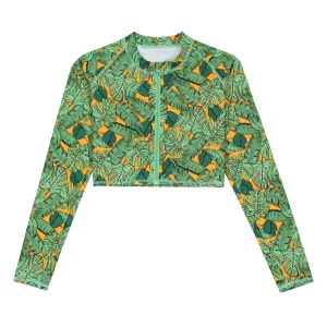 Women's Long Sleeve Crop Rash Guard | The Tropics