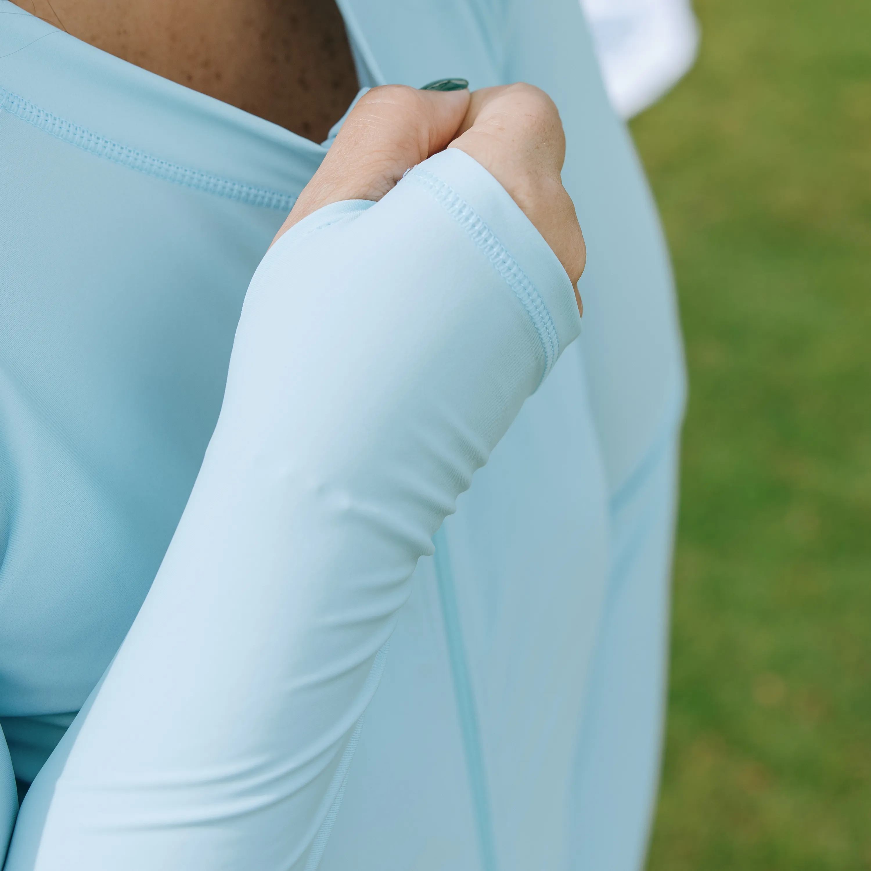 Women's Long Sleeve Rash Guard with Pockets | "Dream Blue"