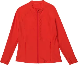 Women's Long Sleeve Rash Guard with Pockets | "Fiesta Red"