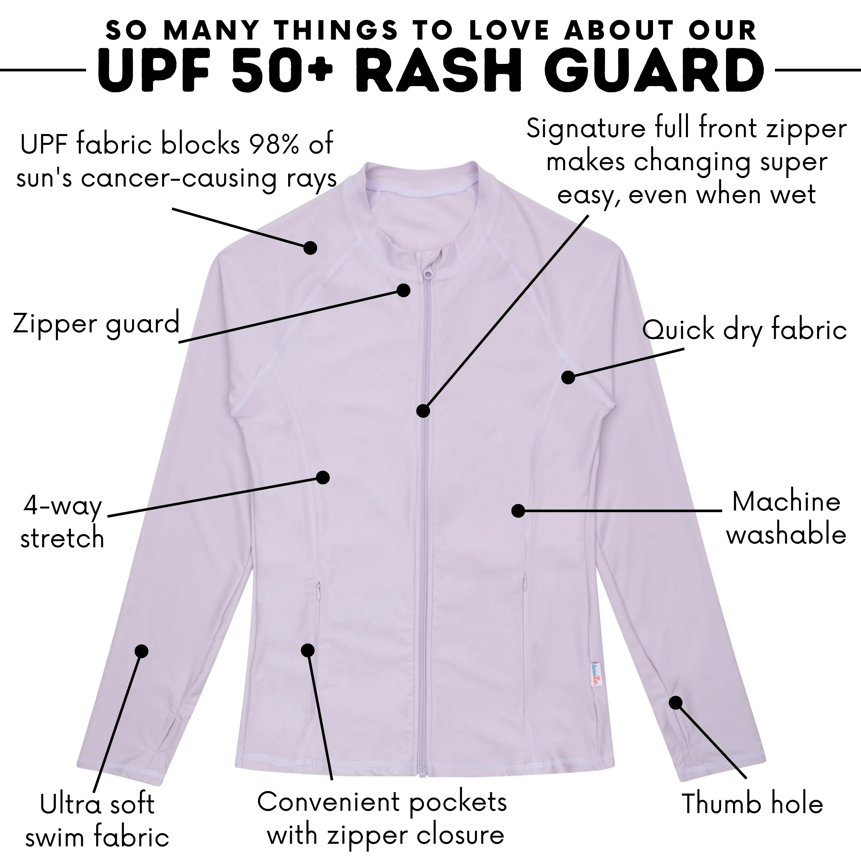Women's Long Sleeve Rash Guard with Pockets | "Orchid"