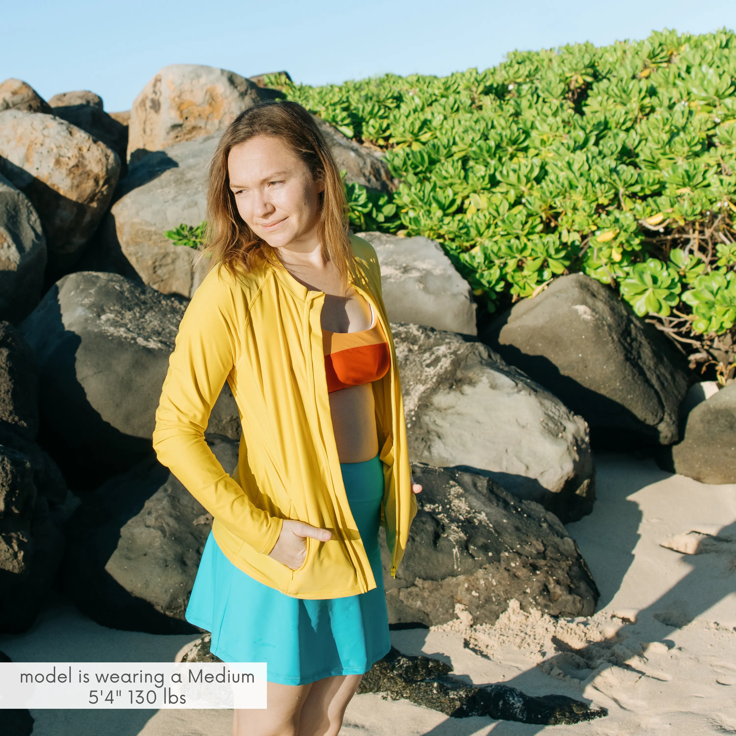 Women's Long Sleeve Rash Guard with Pockets | "Yellow"
