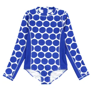 Women's Long Sleeve Surf Suit (One Piece Bodysuit) - "Oversized Dot