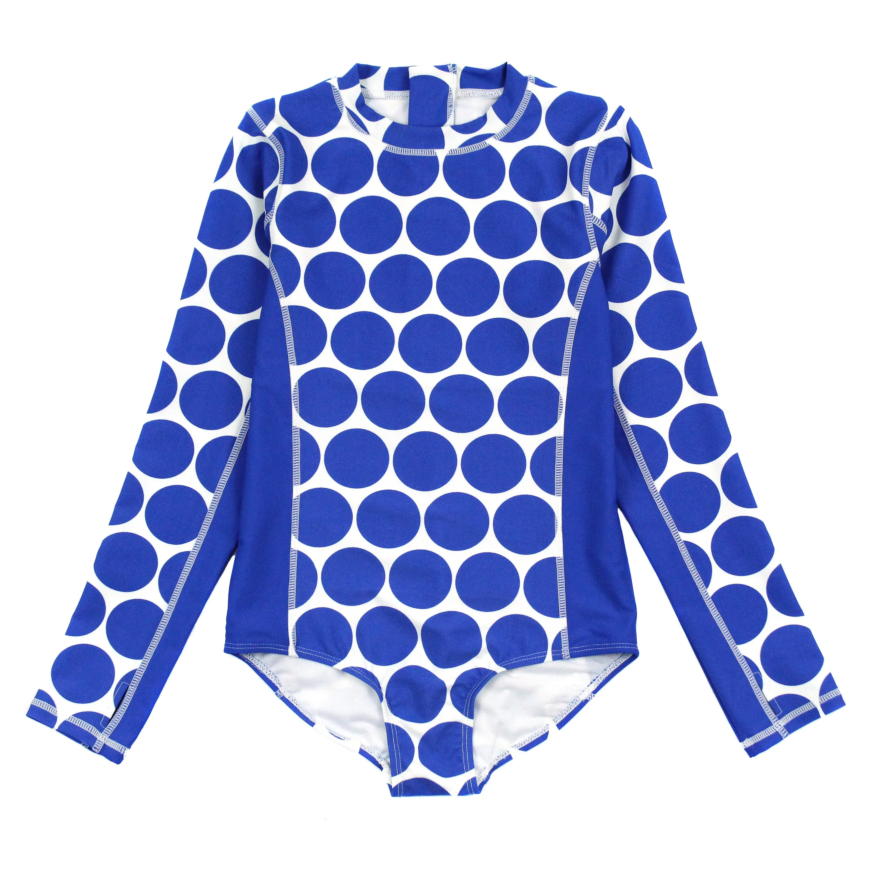 Women's Long Sleeve Surf Suit (One Piece Bodysuit) - "Oversized Dot