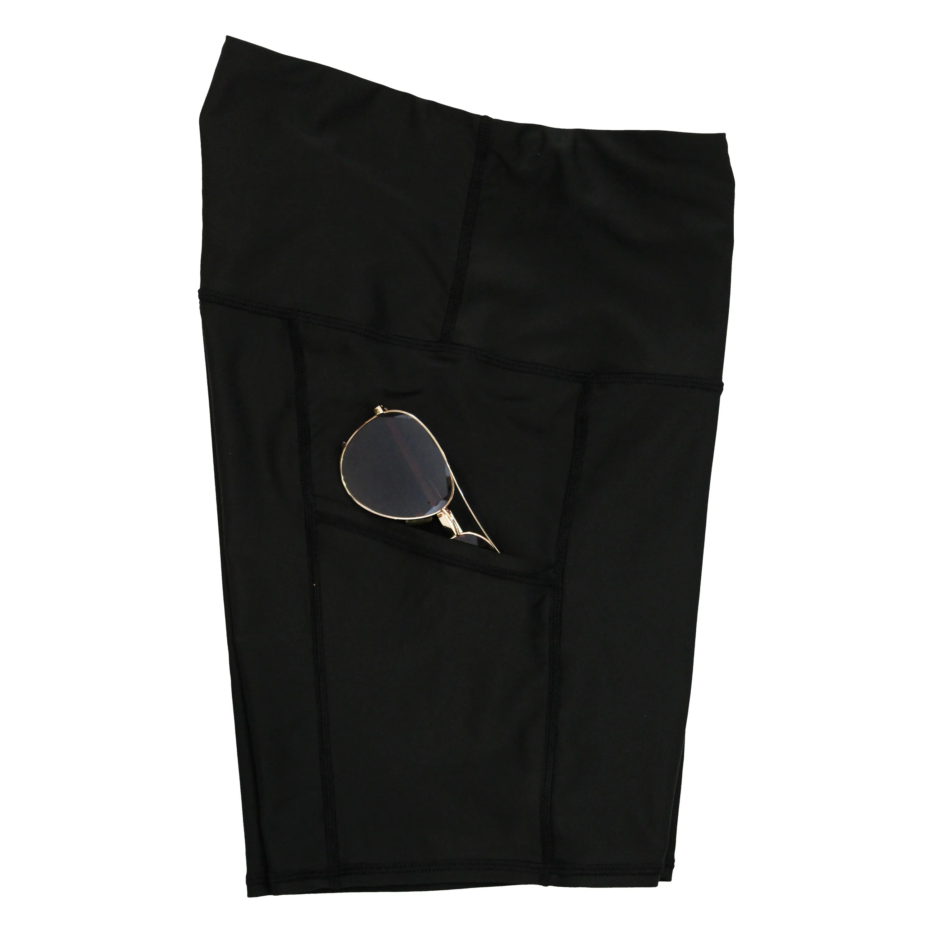 Women's Long Swim Bike Short with Pocket | Black