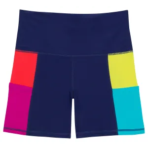 Women's Long Swim Bike Short with Pocket | Color Pop