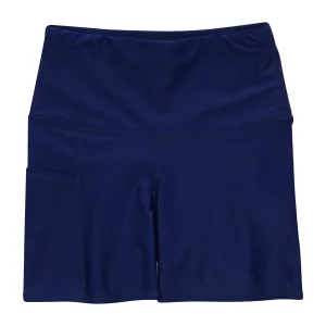 Women's Long Swim Bike Short with Pocket | Navy