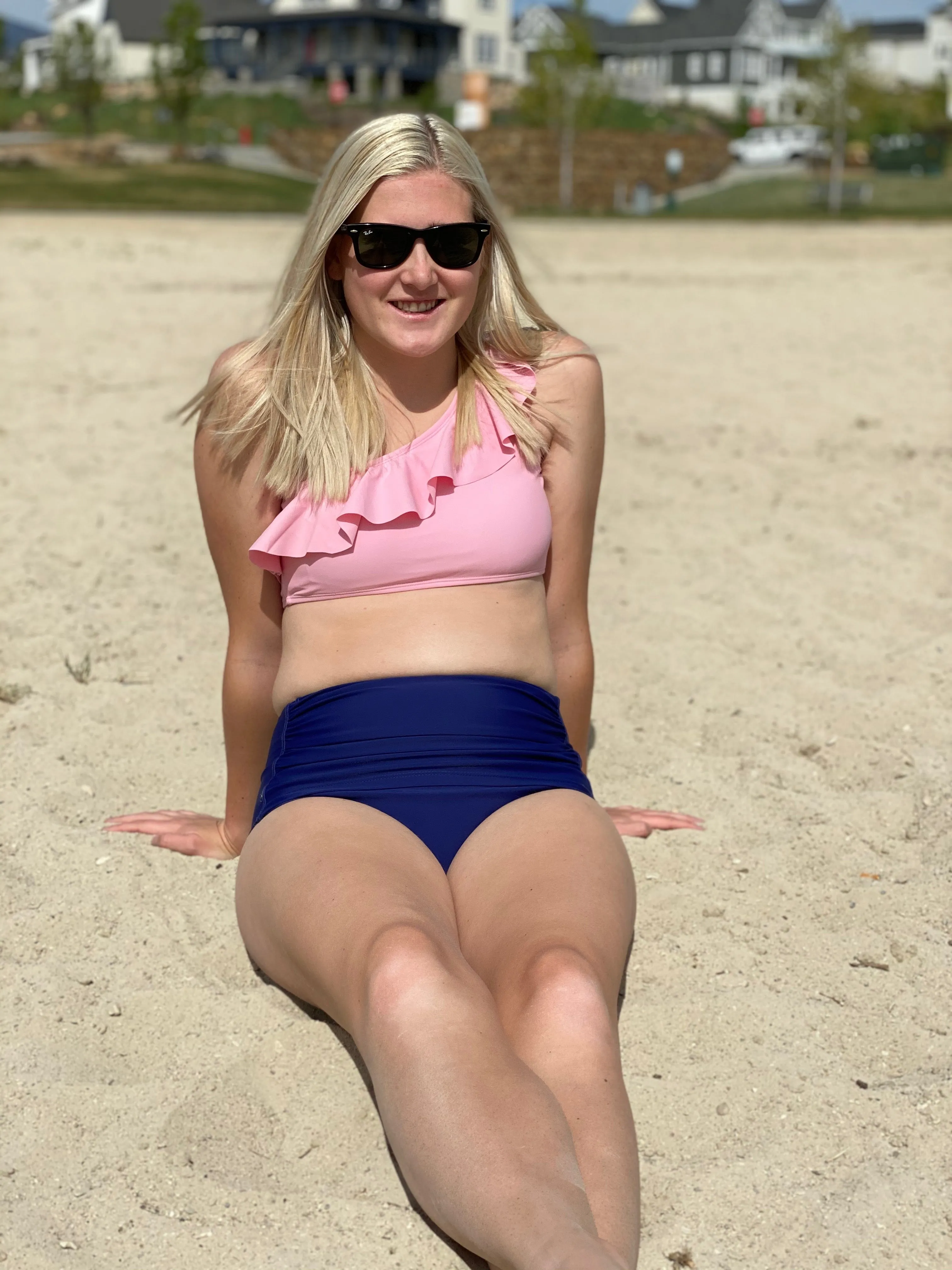 Women's One Shoulder Bikini Top - Pink