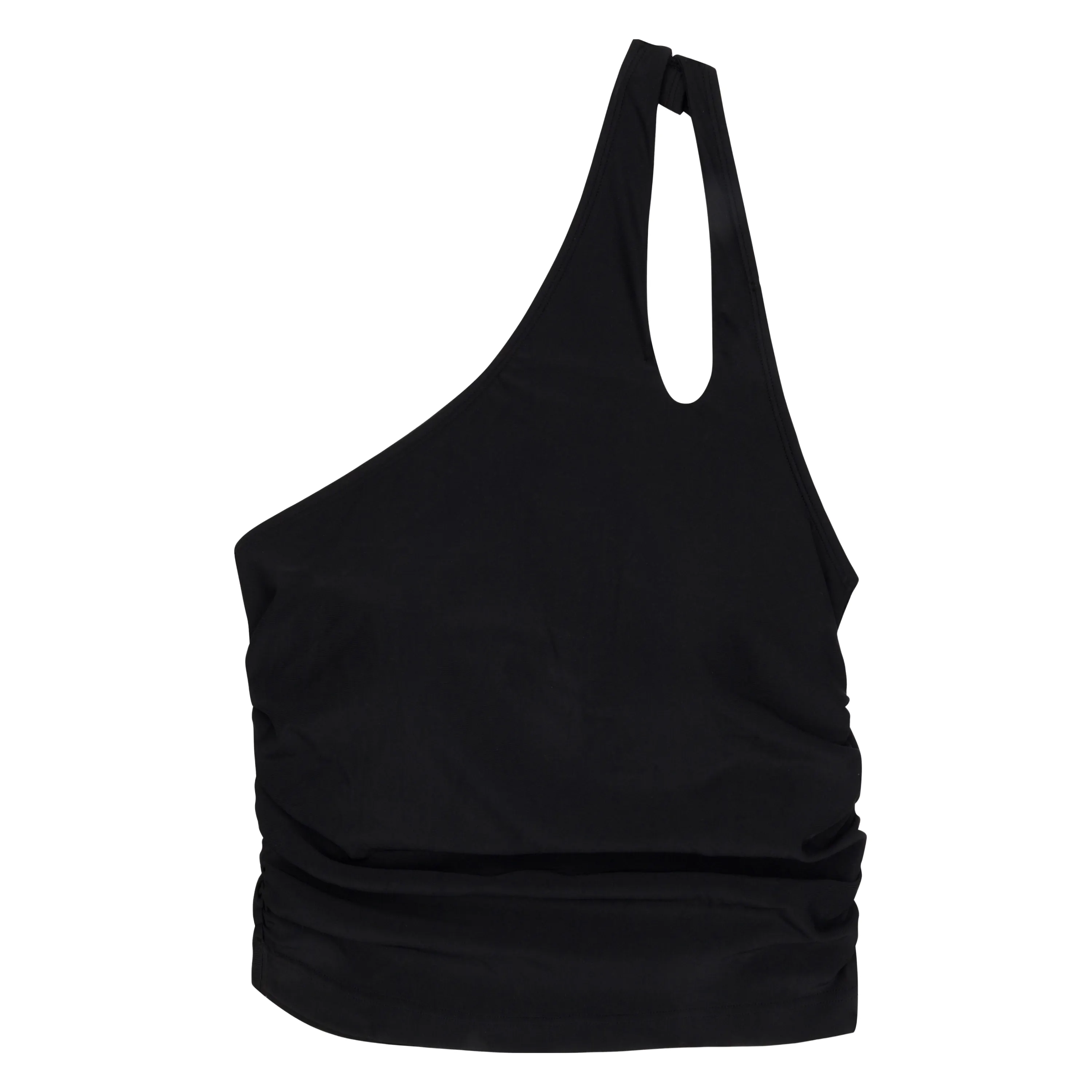 Womens One Shoulder Crop Tankini Top | Black