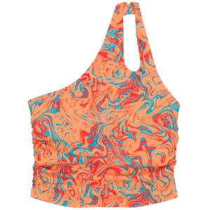 Womens One Shoulder Crop Tankini Top | Swirl