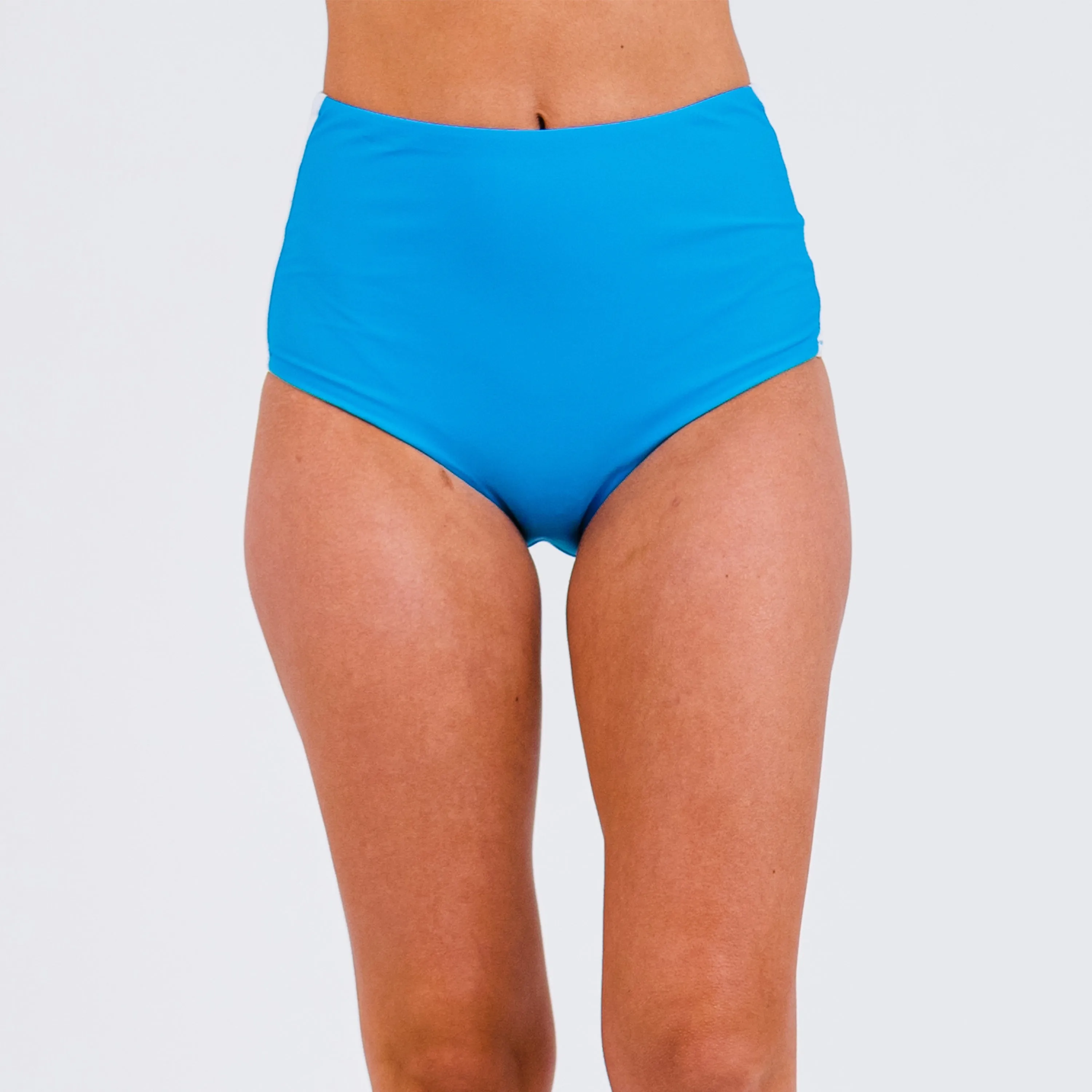 Women's Plus Full Coverage Color Block High-waisted Bikini Bottom