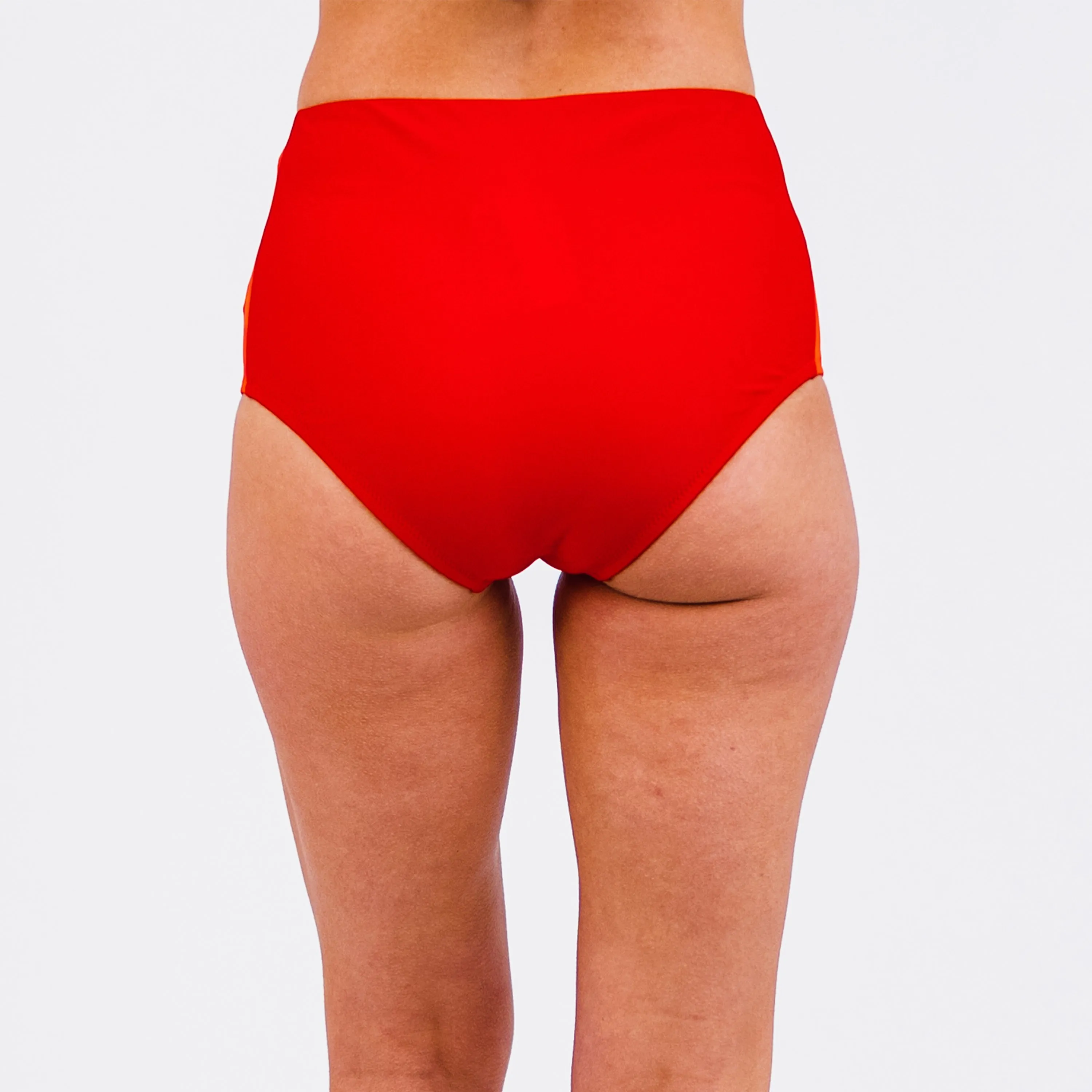 Women's Plus Full Coverage Color Block High-waisted Bikini Bottom