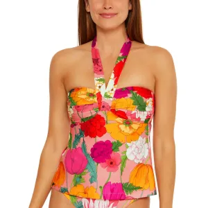 Womens Printed Polyester Tankini Swimsuit