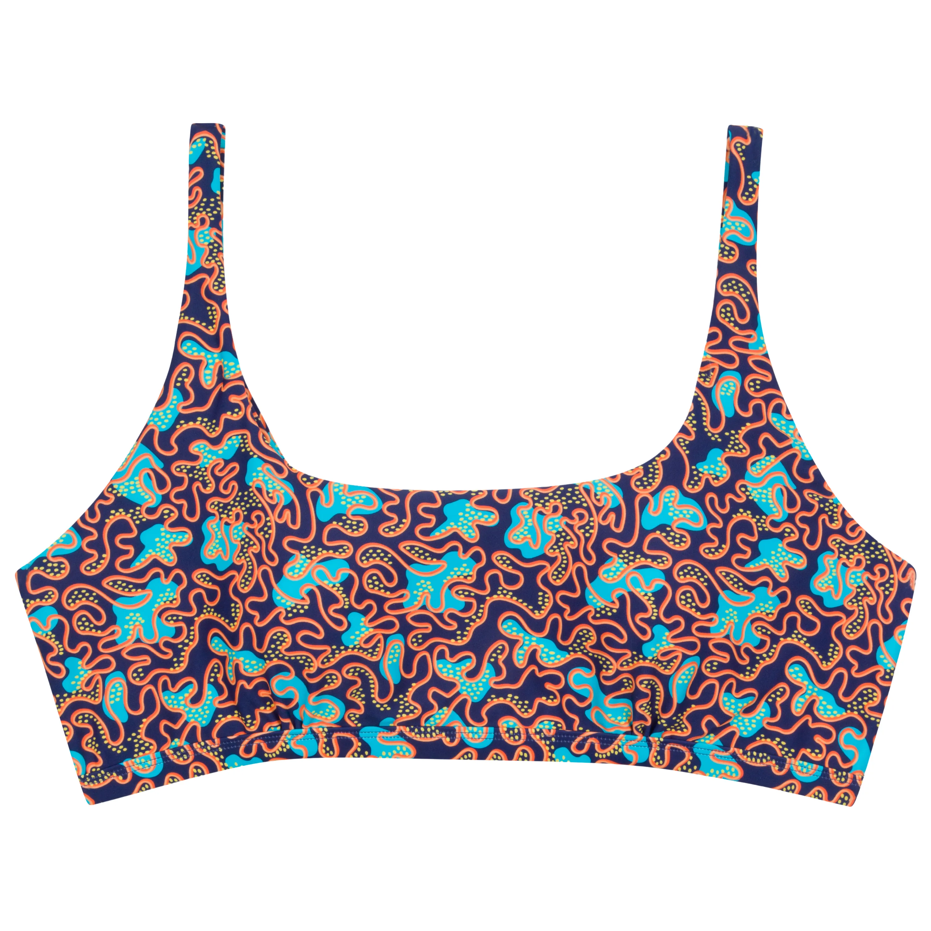 Women's Scoop Neck Bikini Top Plus Size | "Deep Dive"