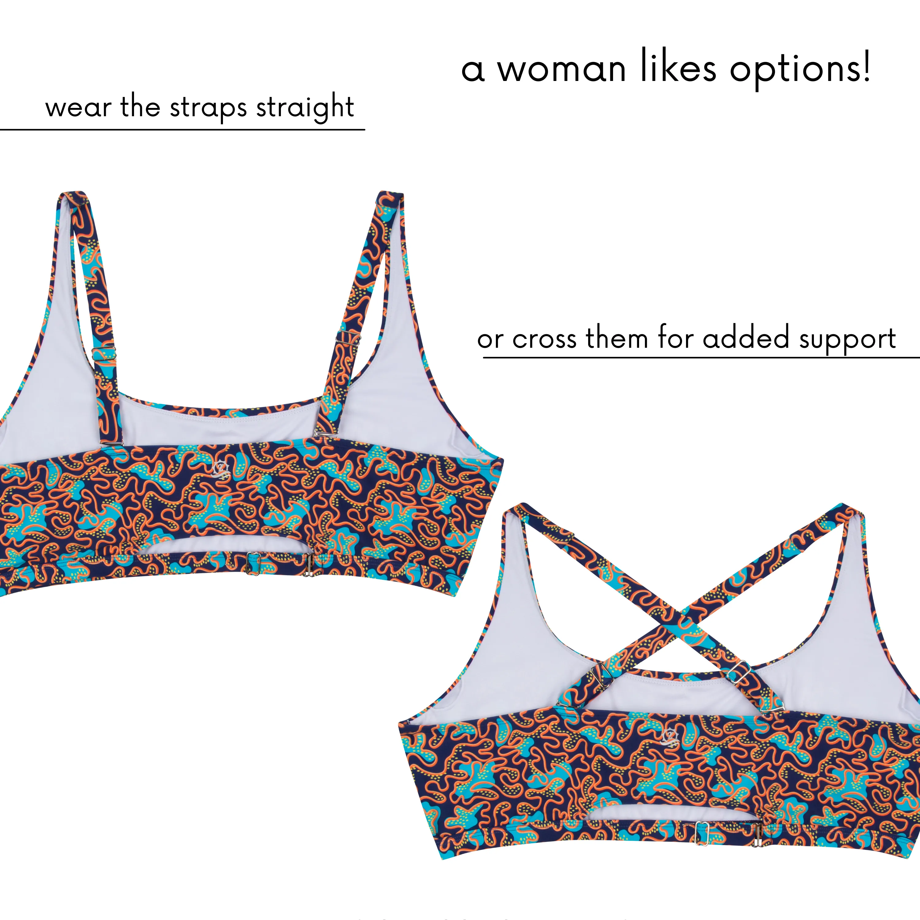 Women's Scoop Neck Bikini Top Plus Size | "Deep Dive"