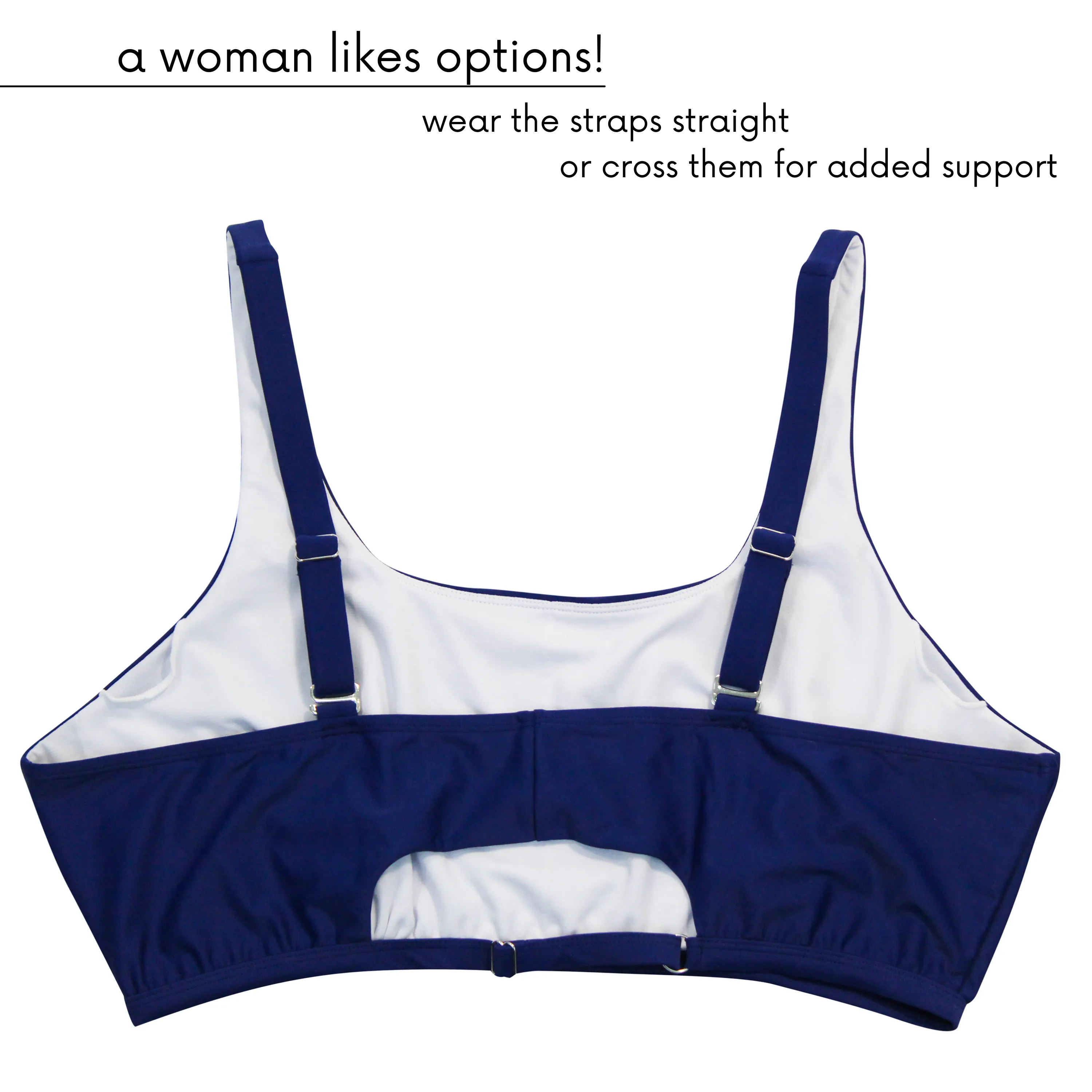 Women's Scoop Neck Bikini Top Plus Size | "Navy"