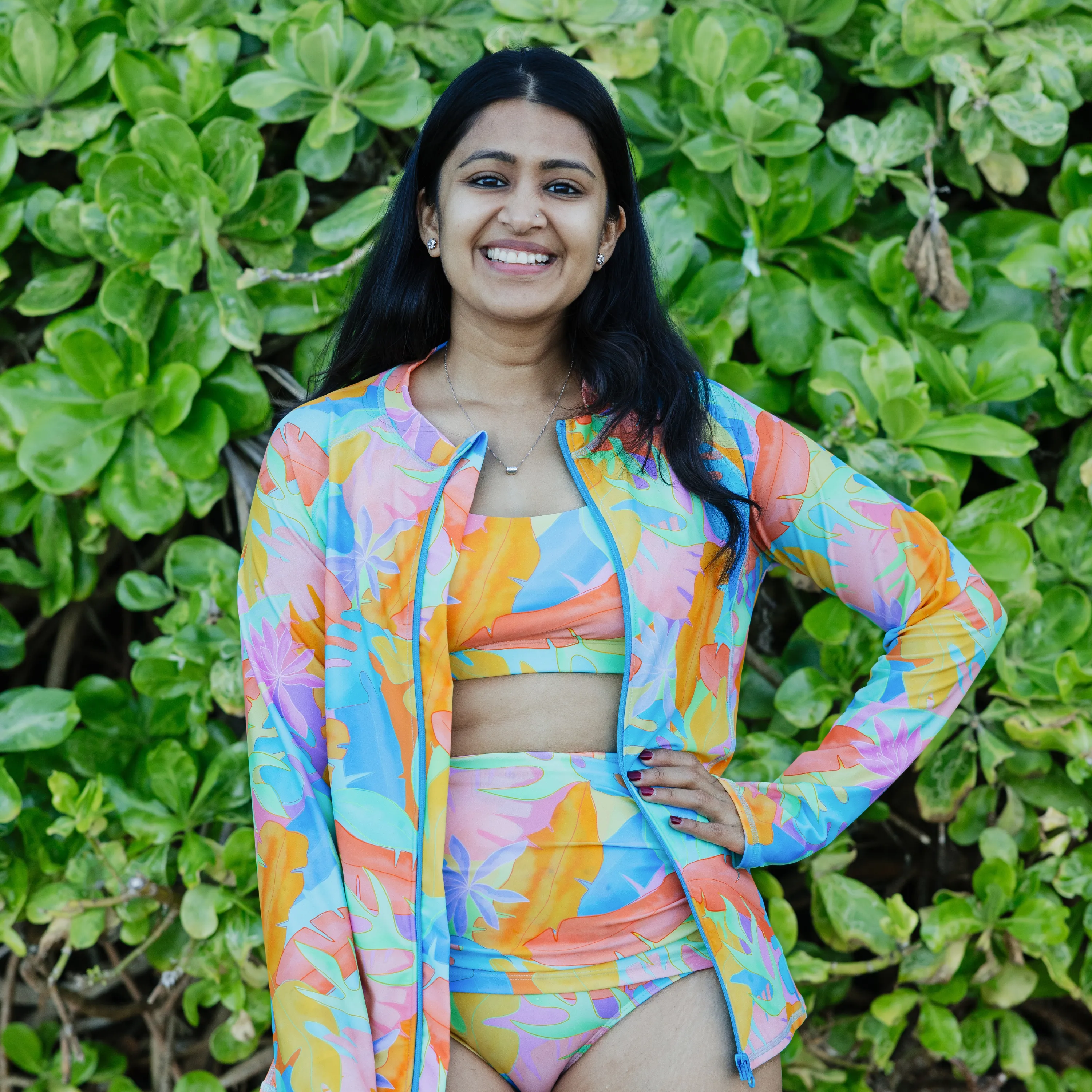 Women's Scoop Neck Bikini Top | "Vibrant Vacay"