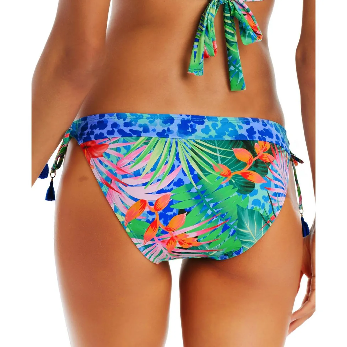 Womens Side Tie Floral Print Swim Bottom Separates