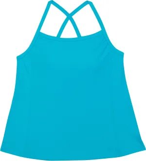 Womens Strappy A-Line Tankini Top | Scuba Blue