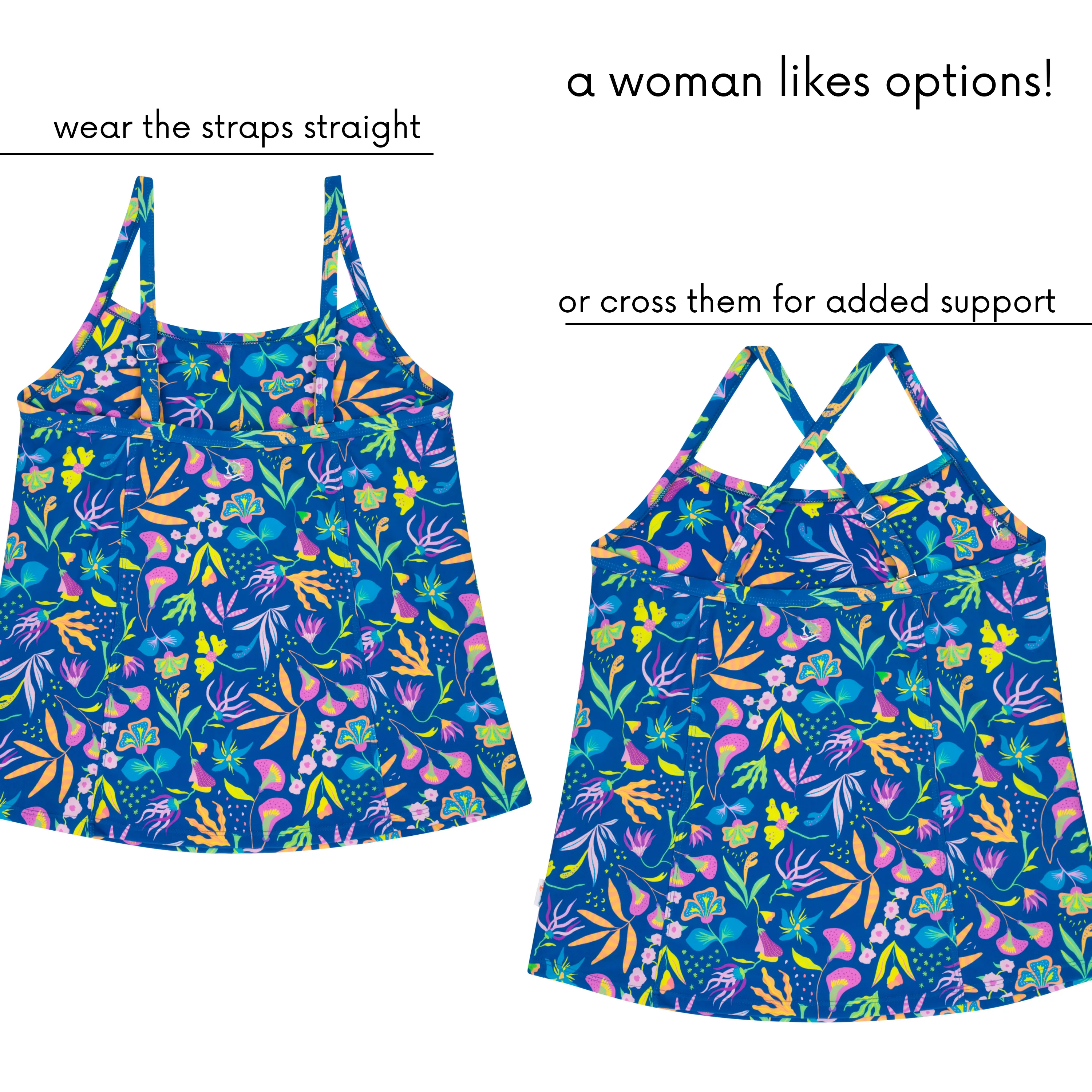 Womens Strappy A-Line Tankini Top | Tropadelic