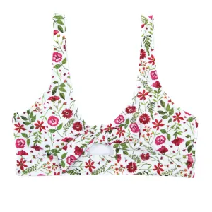 Women's Tie Bikini Top - "Floral Garden"