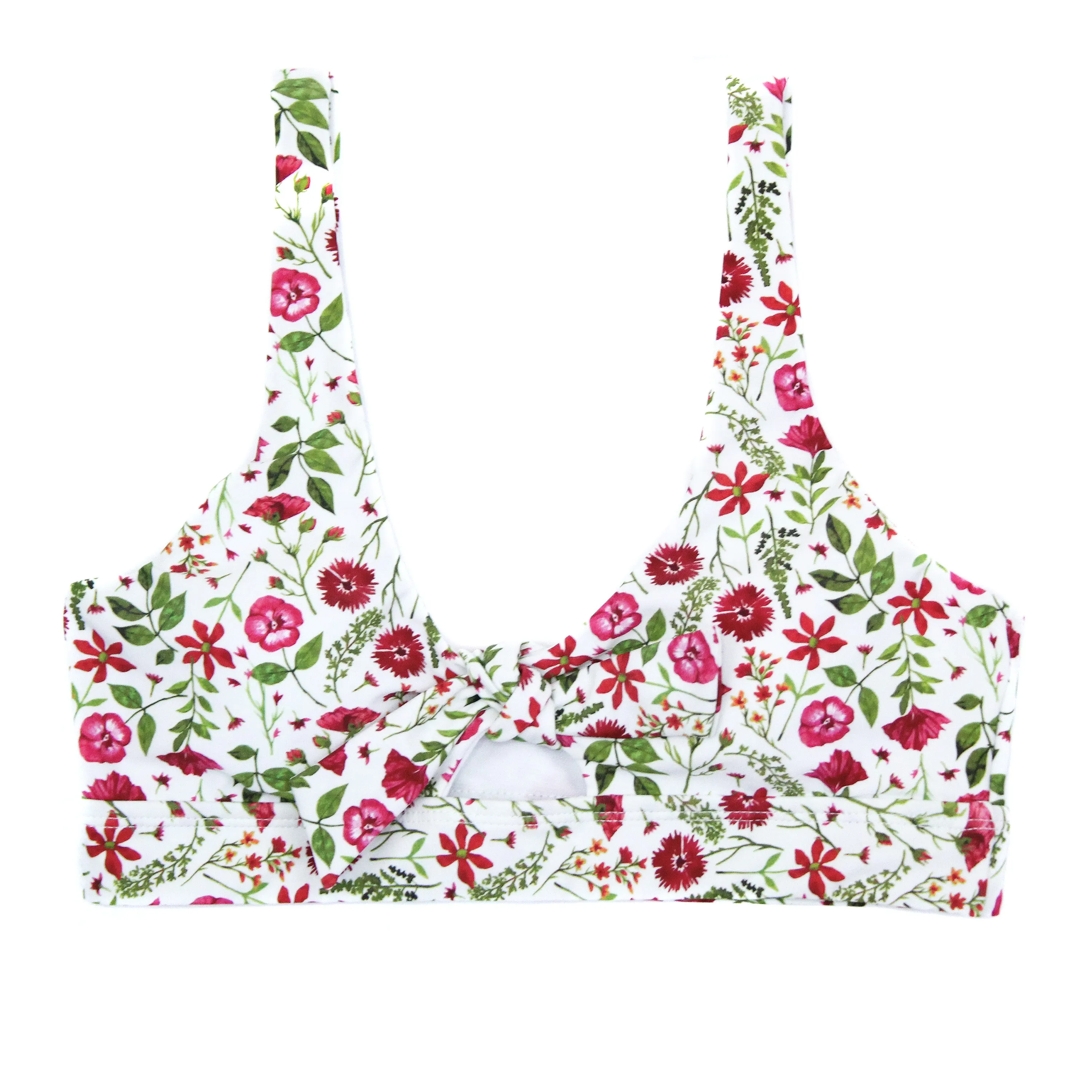 Women's Tie Bikini Top - "Floral Garden"